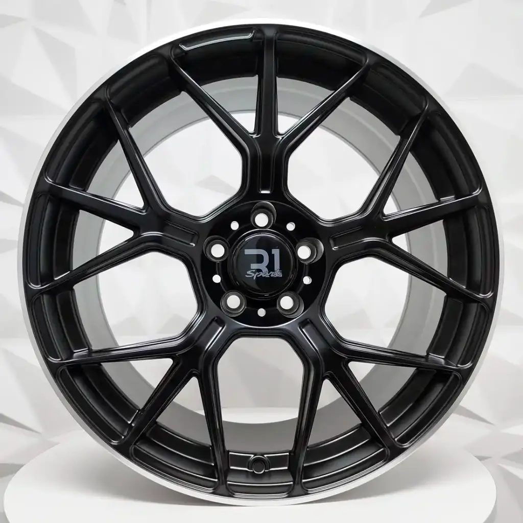 RIN 19X8.5 5-112 R1 SPORT GT-FF MATT BLACK MACHINE LIP ET35 CB66.6