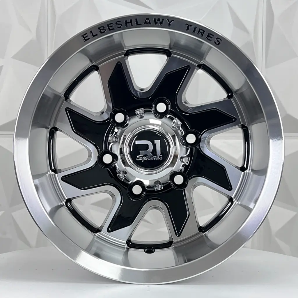 RIN 14X8 6-139.7 R1 SPORT 8135 BLACK MACHINE FACE MACHINE LIP ET-20 CB110 