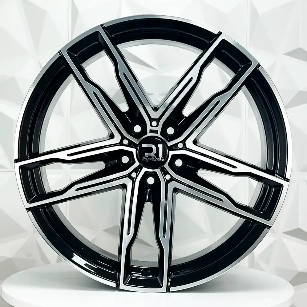 RIN 19X8.5 5-120 R1 SPORT H3076F BLACK MACHINE FACE ET30 CB72.6