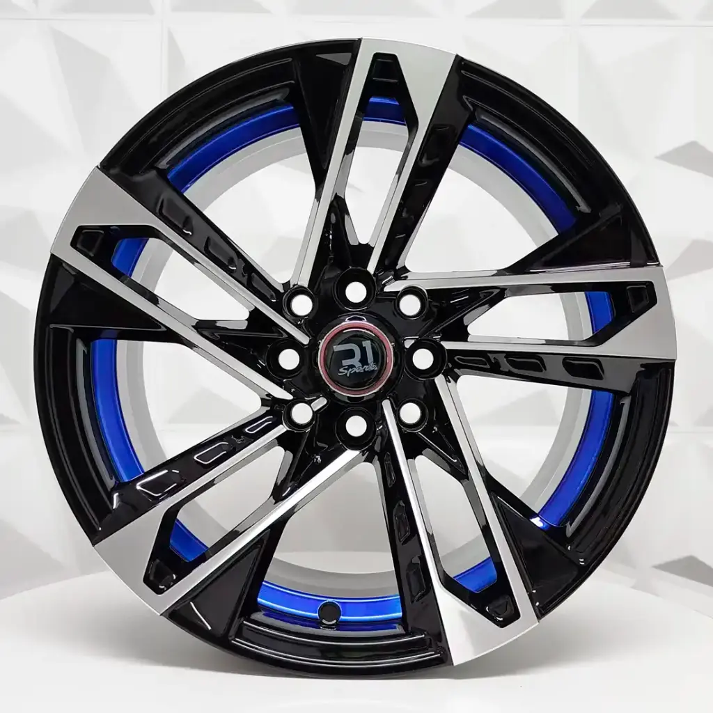 RIN 15X8.5 4-100/114.3 R1 SPORT JCW39 BLACK MACHINE FACE BLUE LINE ET05 CB73.1